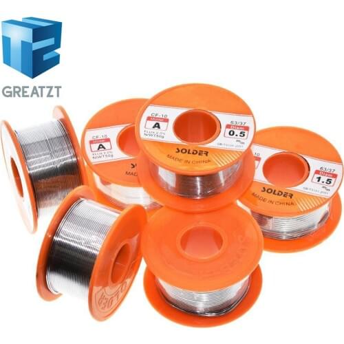 GREATZT 0.6/0.8/1/1.2/1.5MM 63/37 FLUX 2.0% 45FT Tin Lead Tin Wire Melt Rosin Core Solder Soldering Wire Roll For diy