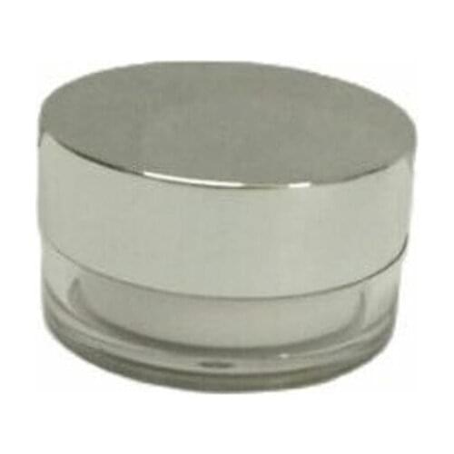 20G double wall cream bottle plastic jar with silver lid for night cream/eye cream/moisturizer/hair wax /cosmetic packing