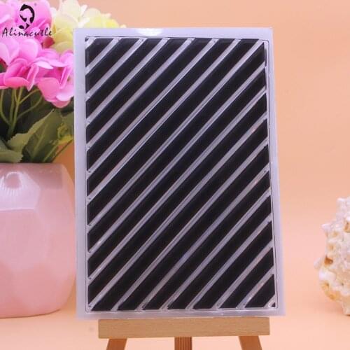 Alinacutle CLEAR STAMPS Diagonal Line Stripe Background DIY Scrapbooking Card Album Paper Craft Rubber Transparent Silicon Stamp