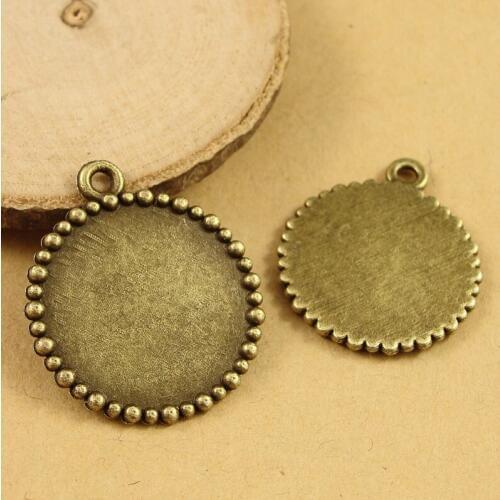 RONGQING 50pcs/lot Jewelry Findings & Components Settings Base For Jewelry Making Round DIY Necklace Women