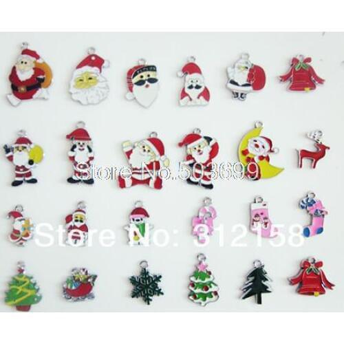 S 987676! Wholesale 10Pcs/Lots DIY Alloy Enamel mixed Christmas Series Charms Metal Charms bead bead