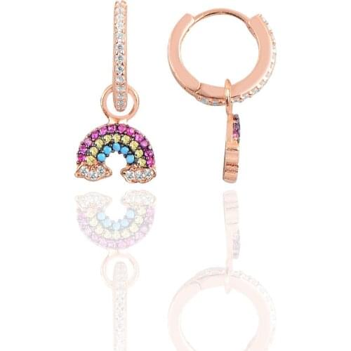 Silver Rainbow Ring Earring For Women Extraordinary Earrings Jewelry