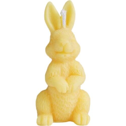 Silicone Candle Mold Rabbit Shape DIY Scented Soap Mold Handmade Crafts Making Tool for Home Decorations Yellow
