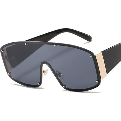 Veshion Oversized One Lens Goggle Sunglasses Men Women Fashion Shades UV400 Vintage Glasses