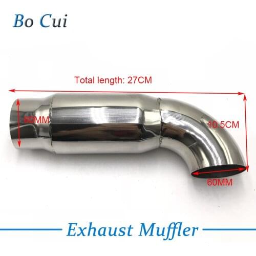 Car-styling 60mm exhaust pipe car vertical drum car exhaust pipe exhaust tail pipe refires drum sound stainless steel Pipe