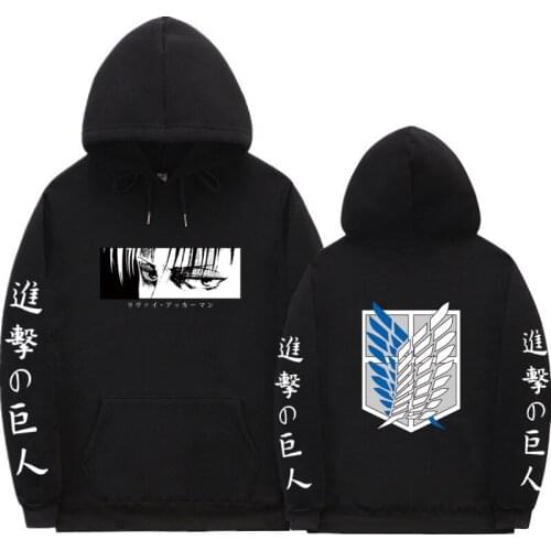 Hot Japanese Anime Attack on Titan Hoodies Men Ackerman Hooded Swearshirt Women Men Unisex Casual Loose Pullovers Clothing