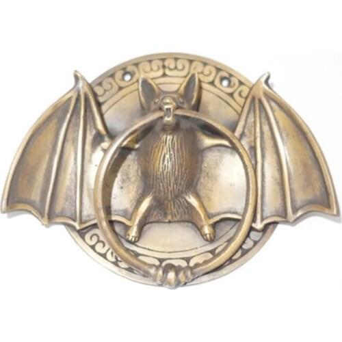 Solid Brass Retro Bats Door Knocker Heavy Duty Doorknocker Home Front Door Decoration Stock Door Hardware HardwareHome Improvem