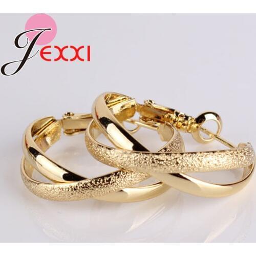 New Summer Fashion Collections For Women Unisex Big Round Hoop Earrings Crossed Personality Unique Design Drop Shipping