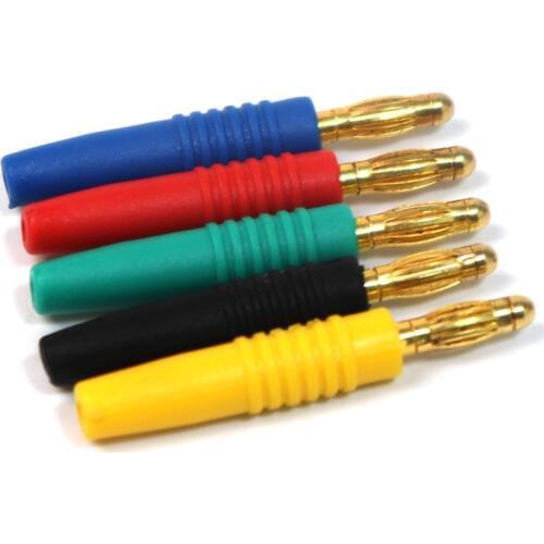 10Pcs 5 Colors High Quality Brass Gold Plated Banana Plug Connector Kit Set 3mm Lantern Banana Head ABS Shell Durable Connectors