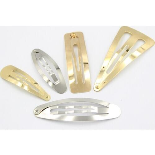 10pcs/lot Silver Tone Snap Hair Clips 5/6/7/8cm Craft Bow Handmade DIY Hair Accessories for Women Girls Hairgrip Hair Clip