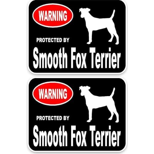 2X Smooth Fox Terrier Dog Car Sticker Cartoon Animal PVC Decal Laptop Truck Motorcycles Auto Accessories,15cm*11cm