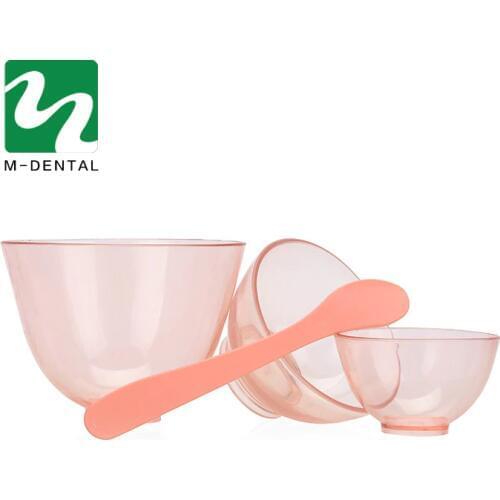 3 PCS Transparent Pink Dental Rubber Mixing Bowl Plastic Lab Silicon Bowl For Oral Hygiene Tool