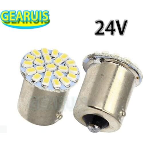 50pcs Truck 24V 1156 BA15S P21W S25 3496 22 SMD 1206 LED 3020 Reverse Tail Light Parking Light Turn Backup Light Led Bulbs 24V