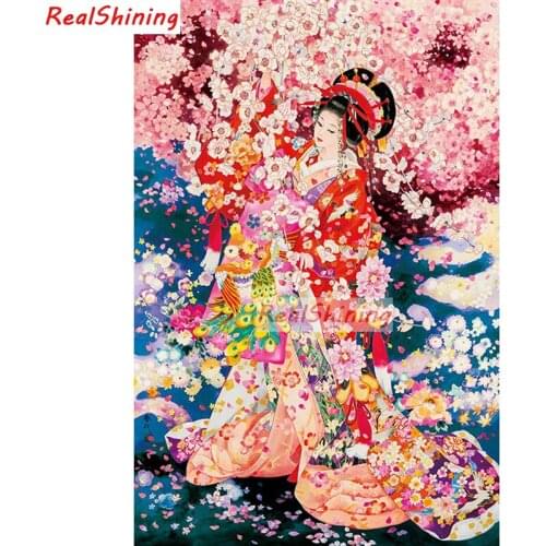 5D Diy Diamond Painting Cross Stitch full Square Diamond Embroidery Japanese beauty picture for room Decor H1743