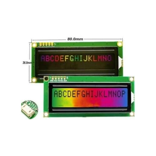5P/4PIN 1602 LCD Display Screen AIP31068L Controller RGB Backlight 3.3-5V IIC MPU Interface
