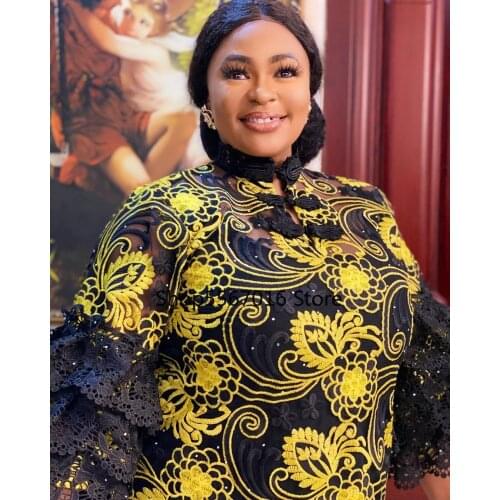 African Dresses For Women Africa Clothing Muslim Long Dress High Quality Long Sleeve Fashion African Lace Dress Lady Abaya