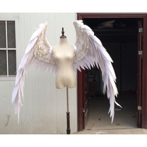 Costumed white or Black cartoon feather angel wings for Fashion show Displays wedding shooting props Cosplay game costume
