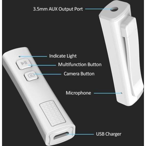Wireless BT music receiver with 5.0 Mini portable stereo output audio for home pc Car single receiver speakers DD