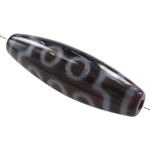 Black and White Grade AAA Agate Natural Tibetan Dzi Beads Oval 7 Eyes 12x38mm Hole:Approx 2mm Free Shipping