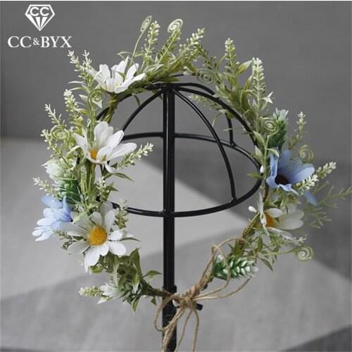 CC Flower Crown Tiara Wreath 100% Handmade Forest Style Wedding Hair Accessories for Women Bridal Party Beach Hairwear DIY 8536