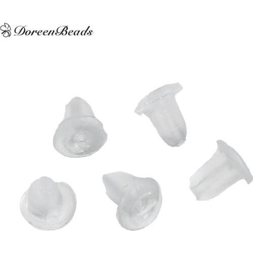 DoreenBeads 1000PCs 5mm Clear Rubber Earring Back Stoppers Jewelry Accessories For Earrings Ear Studs Women and Men