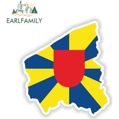 EARLFAMILY 13cm x 11.7cm West Flanders Belgium Map Flag Vinyl Sticker Bumper Decal Car Helmet Styling Waterproof Car Stickers