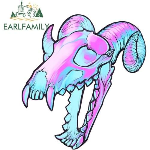 EARLFAMILY 13cm x 11.9cm for Antelope Skull Decal Laptop Windows Car Stickers Motorcycle Occlusion Scratch VAN Car Assessoires