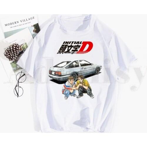 Drift AE86 Initial D 90s Fujiwara Takumi HachiRoku Tshirt Hip Hop Print Top Tees Harajuku Tshirts Men Fashion Summer T-shirts