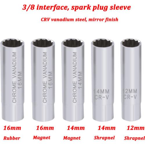 3/8-Inch 12 Point Remover Wrench Tool Drive Spark Plug Socket CR-V 12/14/16mm For BMW Mercedes M156 Citroen For Peugeot 207/307
