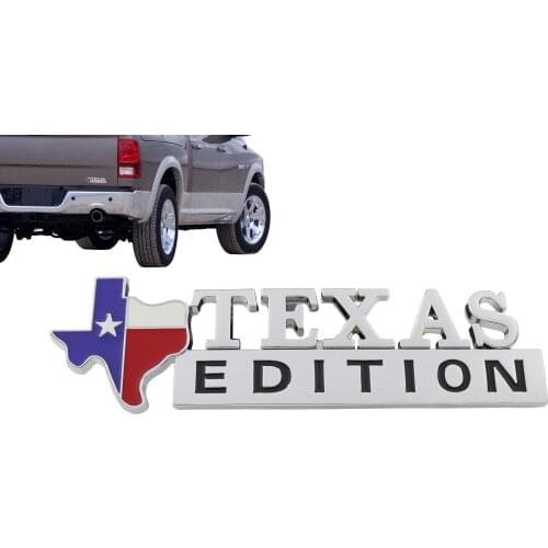 Chrome Texas Edition State Flag for Premium SUV Pickup Fender Trunk Deck Lid Emblem Badge Sticker