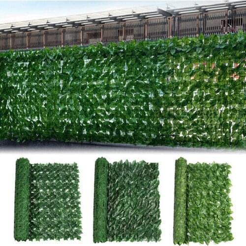 Artificial Plant Grass Faux Ivy Green Leaf Privacy Screen Garden Fence Net DIY Greenery Wall Fence For Home Balcony Garden Decor
