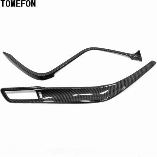 TOMEFON For Toyota Camry XV70 2017 2018 2019 LHD Central Console Strip Cover Trim Moulding Interior Accessories ABS Carbon Fiber