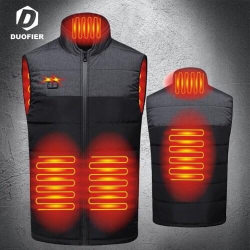 Men Woman 4 Areas USB Heated Jacket Winter Outdoor Electric Heating Hunt Warm Thermal Coat Couple Heatable Fashion Cotton Vest