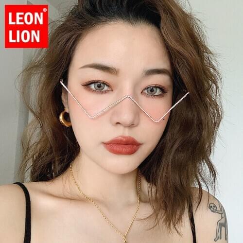 LeonLion 2021 Triangle Glasses Frame Women Luxury Retro Eyewear Frames Women/Men Cateye Eyeglasses Women Vintage Oculos De Sol