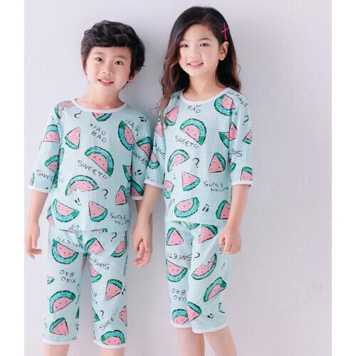 Summer Girls Boys Clothes Kids Pajamas Baby Clothing Sets Cartoon Short Sleeve Pyjamas Kids Pijamas Inflantil Children Sleepwear