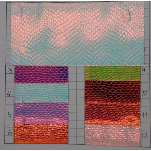 Fashion colorful laser shoes handbag decoration synthetic PU leather material holographic faux leather fabric material