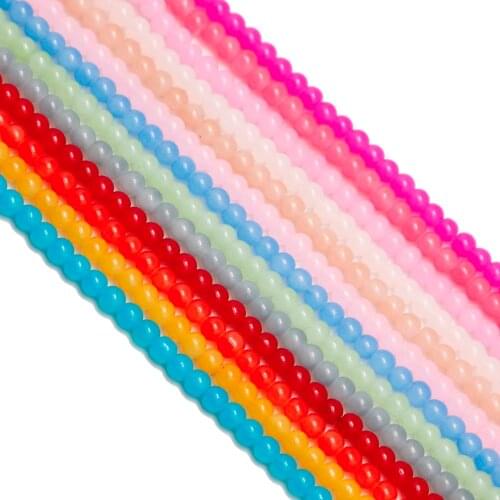 Fashion Grey/Light Purple/Pink/Red/Yellow/White 13 Colors Pick 6MM Glass Loose 65pcs 15.5'' Round Beads Bracelet Jewelry Making