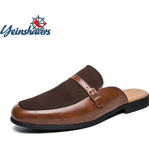 Outdoor Men Breathable Half Shoes for Men Slide Slipper Brand Designer Italian Mens Casual Shoes Italian Loafers Big Size 38-48