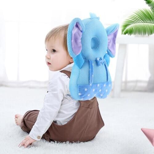 Soft Breathable Baby Head Support Pillow Cute Cartoon Drop Resistance Soft Crystal Velvet Filled with PP Cotton Cushion