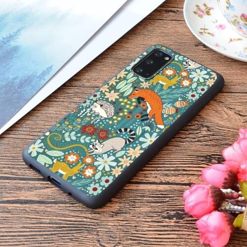 For Samsung Galaxy Textured Woodland Pattern Print Soft Matt Phone Case