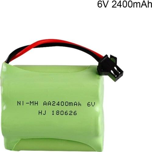 6V 2400mah NI-MH Battery pack SM JST Tamiya EL-2P Plug for Remote control toys car ship T type 6V high capacity nimh battery