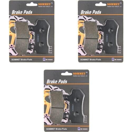SOMMET Motorcycle Front + Rear Brake Pads Disc for HARLEY DAVIDSON FLHXS FLTRXS Road Street Glide Special (15-17) LT409-409-409