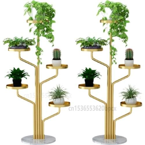 Stand for Flowers Indoor Balcony Floor-standing Flowerpot Rack Movable Fleshy Iron Shelf Simple Living Room Plant Shelf