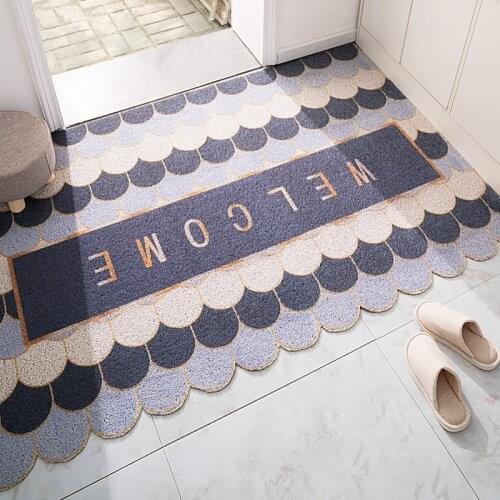 Beautiful Printed Pattern Hallway Door Mats Anti-slip PVC DIY Cuttable Indoor Outdoor Entrance Door Mat Carpet Home Mats Carpet