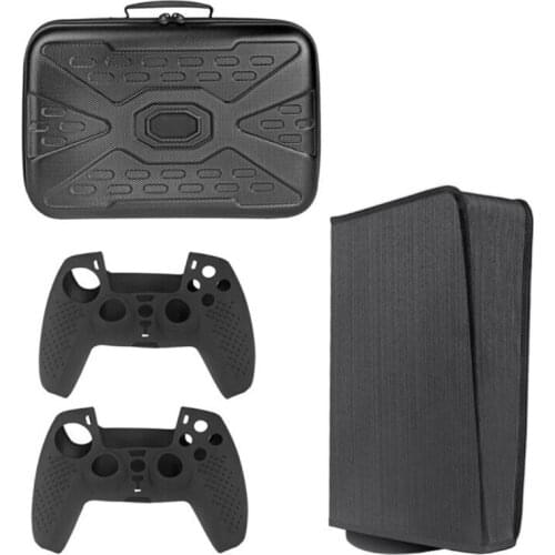 Remote Headset Storage Bag + Gamepad Case + Host DustProof Cover for PS5 Console PS5 Console DustProof Cover