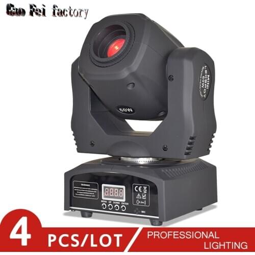 Led Moving Head Lyre 60W Disco Party Lighting Rotating 3 Face Prism Dj Stage Gobo DMX Beam Spot Light(4pcs/Lot)