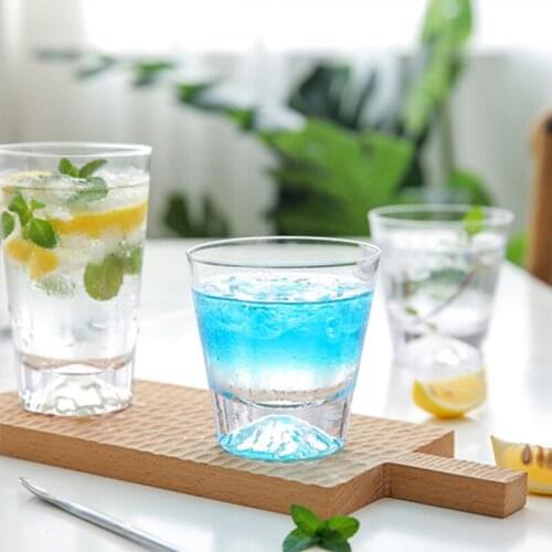 Jusen 270ML Japanese Style Mount Fuji Transparent Glass Coffee Cups Tazas Beer Mug Milk Lemon Juice Cup Breakfast Milk Drinkware