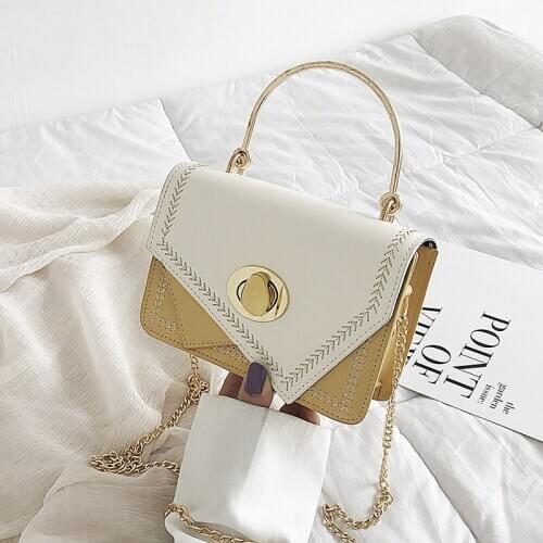 2020 new small bag female Korean version small fresh contrast color shoulder bag fashion chain messenger small square bag