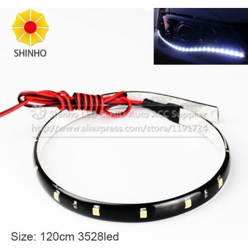 120CM LED Light 1210 60LED Ribbon Tape Lamp LED 3528 Car String Flexible Strip Light DC 12V Waterproof IP65 Home Lights