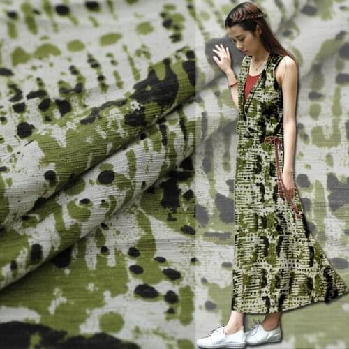 Moss Rainforest for Texture Printing Silk Garment Fabric, Leisure Dress, Skirt, Silk Spinning Fabric